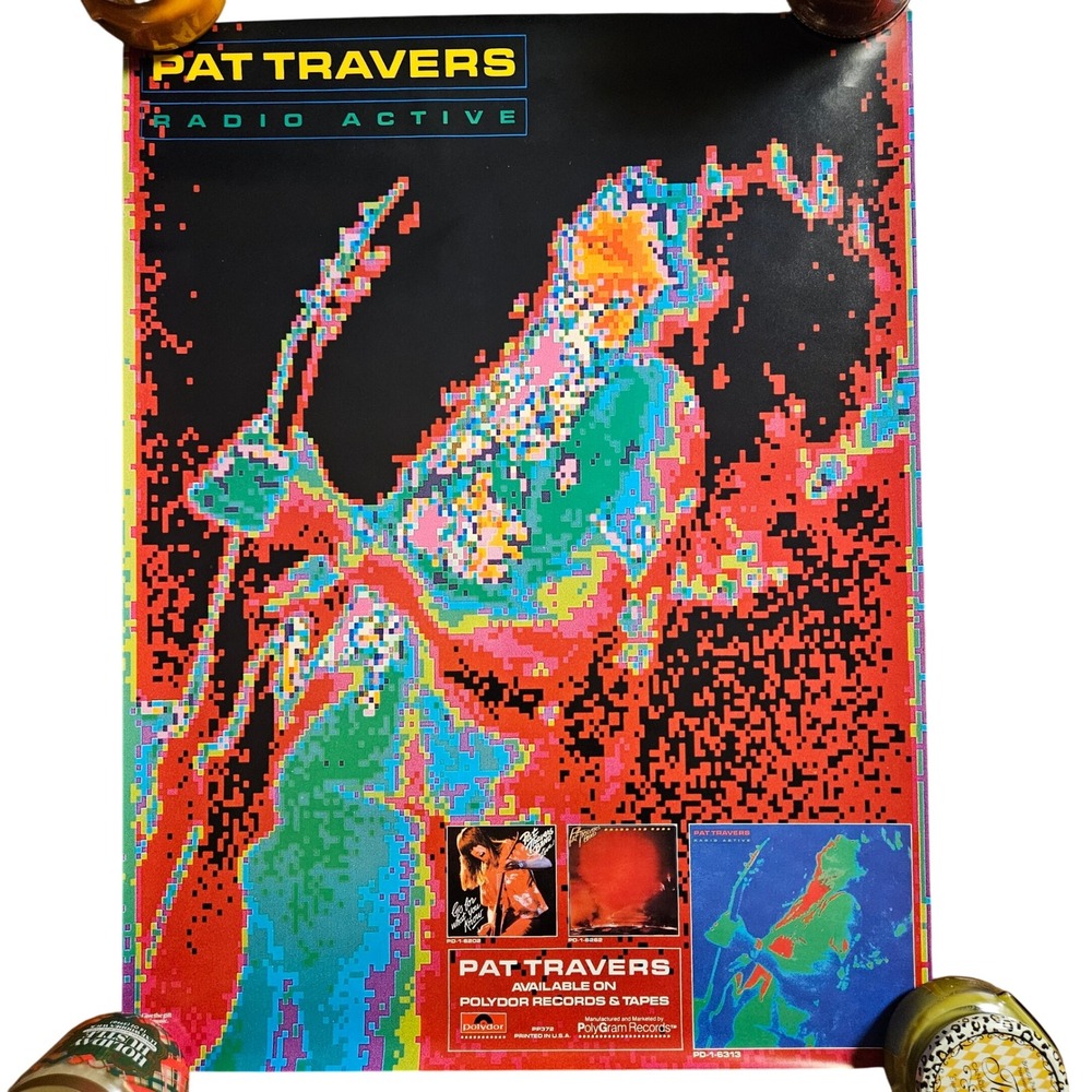 Pat Travers Radio‎ Active Vintage 1981 Promo Album Poster 22x29 Polydor Rock